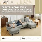 VINGLI 110" U-Shaped Sectional Couch, Blue