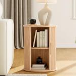 LINSY HOME Modern Round Fluted End Table