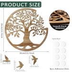 Tree of Life Wall Art with Birds, 12 Inch