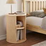 LINSY HOME Modern Round Fluted End Table