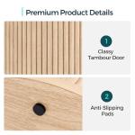 LINSY HOME Modern Round Fluted End Table