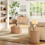 LINSY HOME Modern Round Fluted End Table