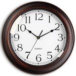 Vintage 12-Inch Silent Wall Clock - Bronze