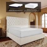 Queen Velvet Upholstered Low Profile Bed Frame