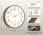 ComfyTune 14-Inch Vintage Silent Wall Clock