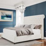Queen Velvet Upholstered Low Profile Bed Frame