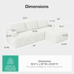 Beige L-Shape Corduroy Sectional Couch for Living Room