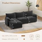 Vesgantti 108" Comfy Modular Sectional Sofa - Gray