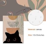 Boho Black Cat Wall Art Set of 4 Prints
