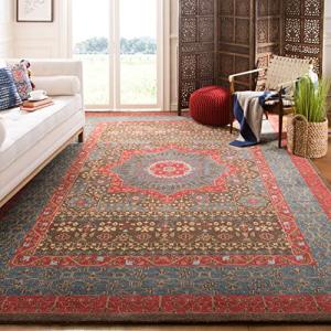 Mahal Collection Traditional Navy and Red Area Rug