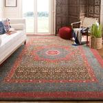 Mahal Collection Traditional Navy and Red Area Rug