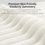 Beige L-Shape Corduroy Sectional Couch for Living Room