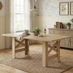Large Wooden Farmhouse Dining Table for 6-8