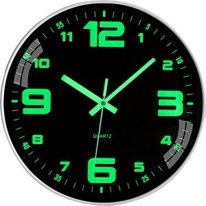 Cozyhome 12-Inch Silent Glow in The Dark Clock