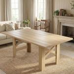 Large Wooden Farmhouse Dining Table for 6-8