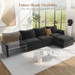 Vesgantti 108" Comfy Modular Sectional Sofa - Gray