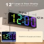 JALL 12-Inch Remote Control LED Wall Clock