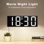 JALL 12-Inch Remote Control LED Wall Clock