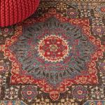 Mahal Collection Traditional Navy and Red Area Rug