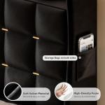 Queen Size Velvet Bed Frame with Storage Drawers