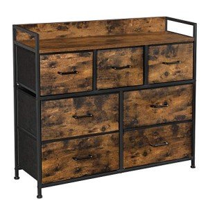 SONGMICS 7-Drawer Rustic Dresser and Storage Unit