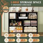 WLIVE 7 Drawer Floral TV Stand and Media Console