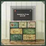 WLIVE 7 Drawer Floral TV Stand and Media Console