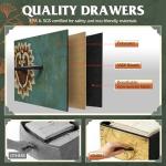 WLIVE 7 Drawer Floral TV Stand and Media Console