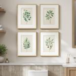 Sage Green Botanical Wall Art Set of 4