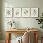 Sage Green Botanical Wall Art Set of 4