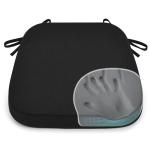 Memory Foam Dining Chair Pads with Ties - Black