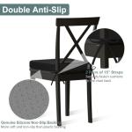 Memory Foam Dining Chair Pads with Ties - Black