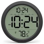 8-Inch Digital Wall Clock with Date and Temp