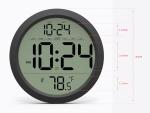 8-Inch Digital Wall Clock with Date and Temp