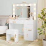 Elegant Dressing Table Stool Set with LED Mirror