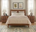 Fluted Nightstand Set of 2 with Charging Station