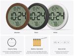 8-Inch Digital Wall Clock with Date and Temp