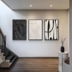 Large Black and White Abstract Canvas Wall Art