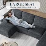 Shintenchi Dark Grey U-Shaped Sectional Sofa