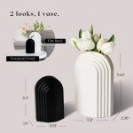 Black and White Modern Vase Set for Flowers