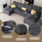 Shintenchi Dark Grey U-Shaped Sectional Sofa
