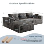 106" Cloud Foam L-Shaped Corduroy Sectional Couch