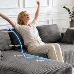 106" Cloud Foam L-Shaped Corduroy Sectional Couch