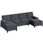 Shintenchi Dark Grey U-Shaped Sectional Sofa