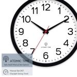 Atomic 10 Inch Battery Operated Wall Clock - Black
