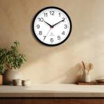 Atomic 10 Inch Battery Operated Wall Clock - Black