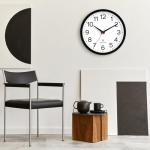 Atomic 10 Inch Battery Operated Wall Clock - Black