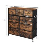 Tall 9-Drawer Storage Cabinet in Retro Brown