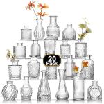 20 Mini Vintage Glass Bud Vases for Flowers
