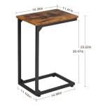 Set of 2 C-Shaped End Tables in Rustic Brown